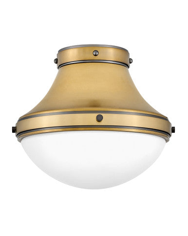 Hinkley Lighting Oliver Small Flush Mount in Heritage Brass 39051HB