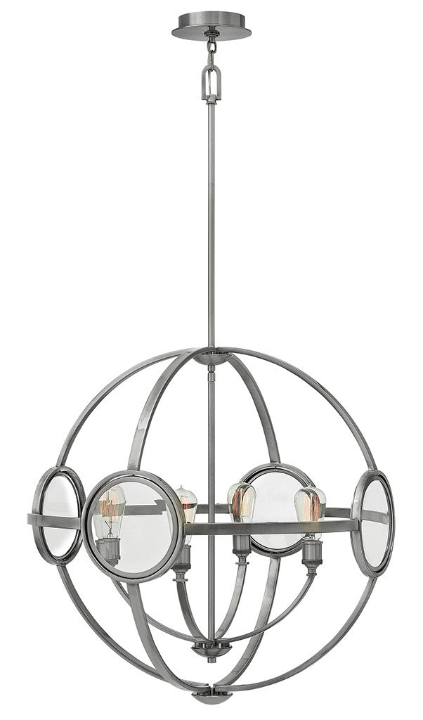 Hinkley Lighting Fulham Medium Orb Polished Antique Nickel 3924PL