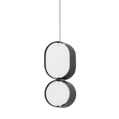 Corbett Lighting Opal Pendant in Soft Black With Stainless Steel 393-02-SBK/SS