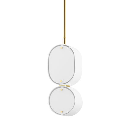 Corbett Lighting Opal Pendant in Soft White/Vintage Brass 393-02-SWH/VB