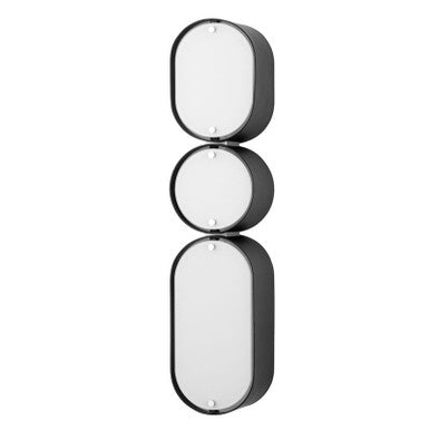 Corbett Lighting Opal Wall Sconce in Soft Black With Stainless Steel 393-03-SBK/SS