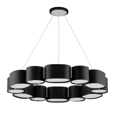 Corbett Lighting Opal Chandelier in Soft Black With Stainless Steel 393-30-SBK/SS