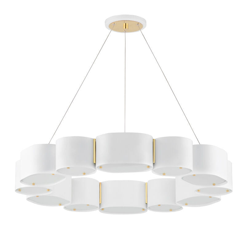 Corbett Lighting Opal Chandelier in Soft White/Vintage Brass 393-30-SWH/VB