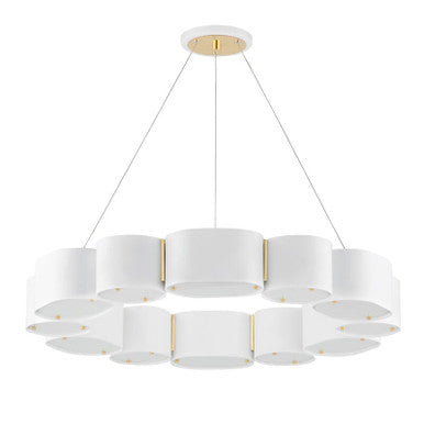 Corbett Lighting Opal Chandelier in Soft White/Vintage Brass 393-30-SWH/VB