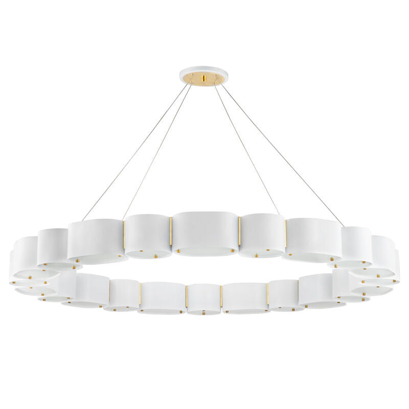 Corbett Lighting Opal Chandelier in Soft White/Vintage Brass 393-50-SWH/VB