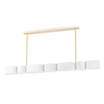 Corbett Lighting Opal Linear in Soft White/Vintage Brass 393-54-SWH/VB