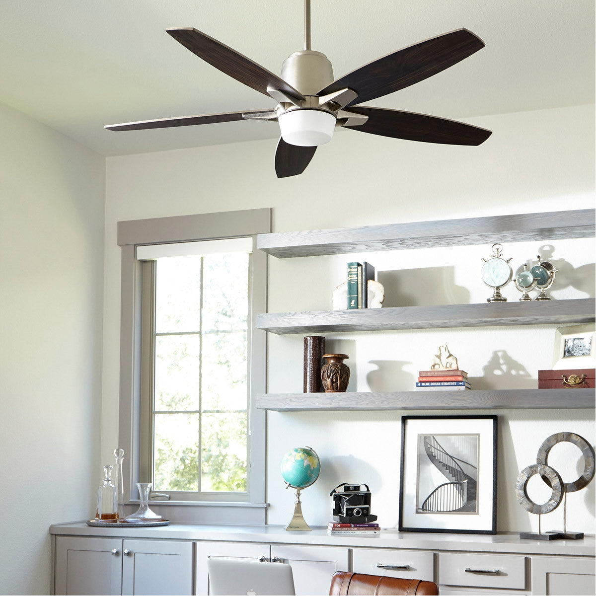 Quorum Metro Ceiling Fan in Satin Nickel 39525-65