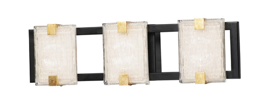 Maxim Radiant 3-Light LED Bath Vanity in Black / Gold Leaf 39532CYBKGL