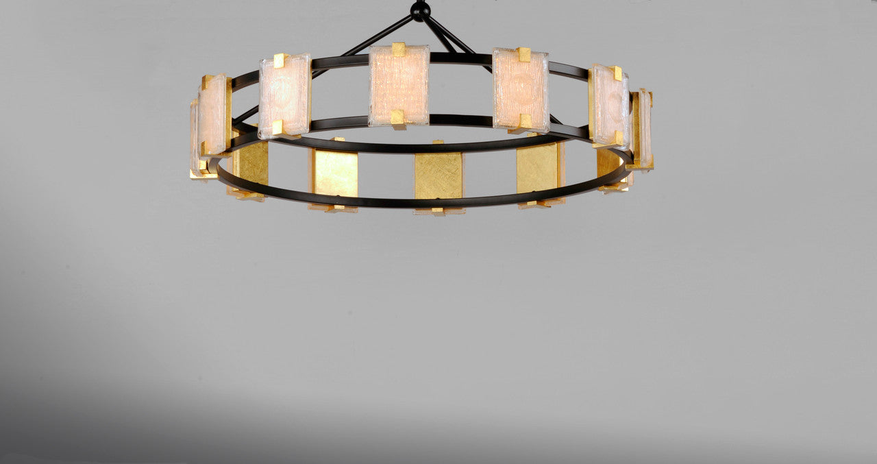 Maxim Radiant 12-Light LED Chandelier in Black / Gold Leaf 39536CYBKGL