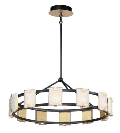 Maxim Radiant 12-Light LED Chandelier in Black / Gold Leaf 39536CYBKGL