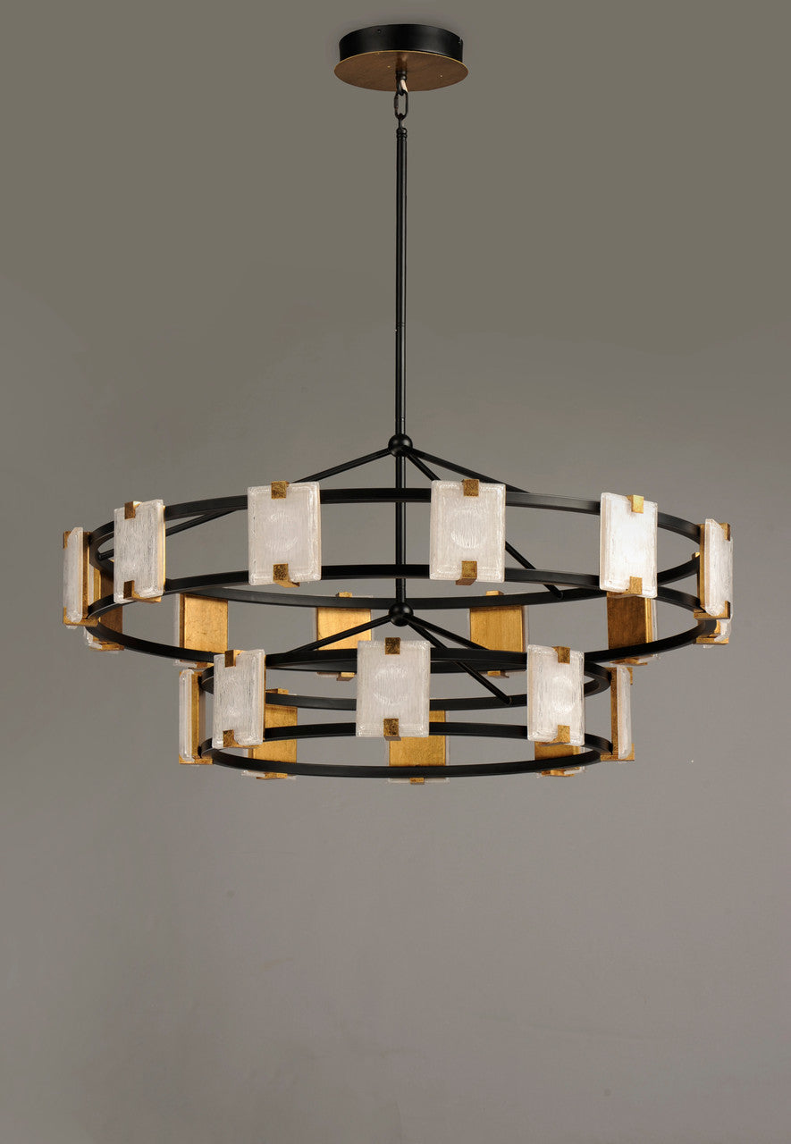 Maxim Radiant 20-Light LED Chandelier in Black / Gold Leaf 39538CYBKGL