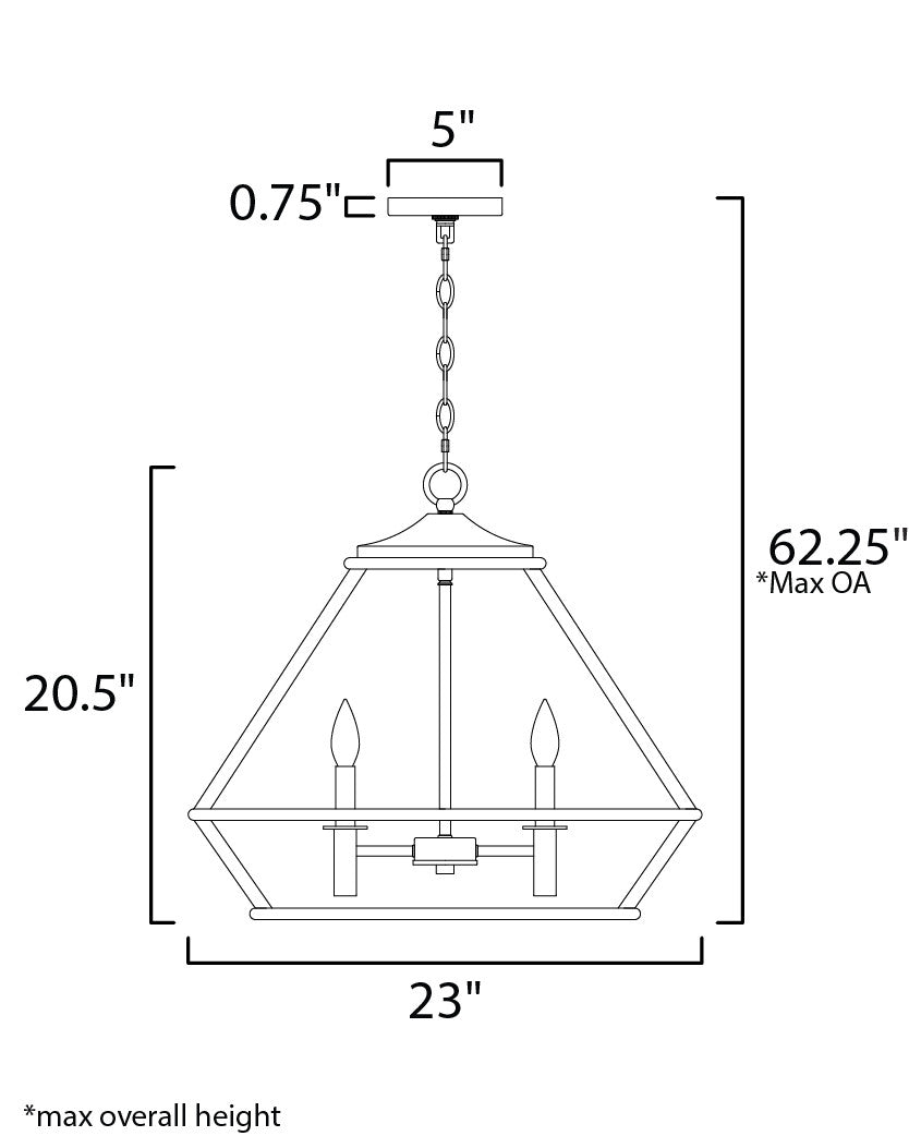 Maxim Woodland 6-Light Chandelier in Hazel / Burnished Gold 39545HZBRG