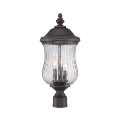 Acclaim Lighting Bellagio 3-Light Black Coral Post Mount Light in Black Coral 39717BC