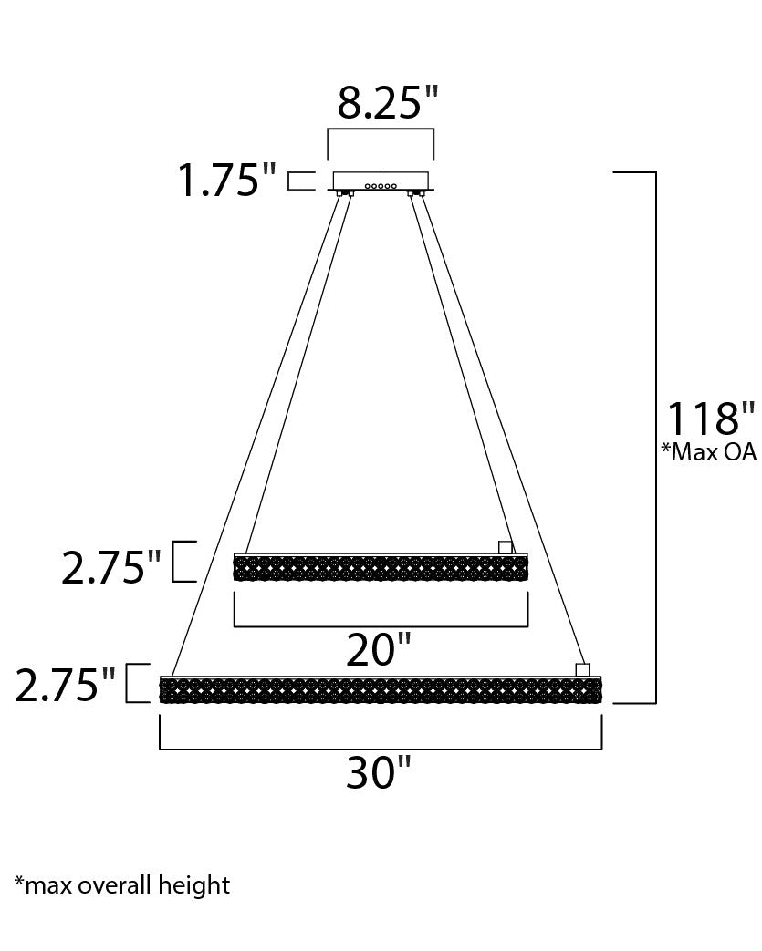 Maxim Eternity 2-Tier LED Pendant in Polished Chrome 39777BCPC