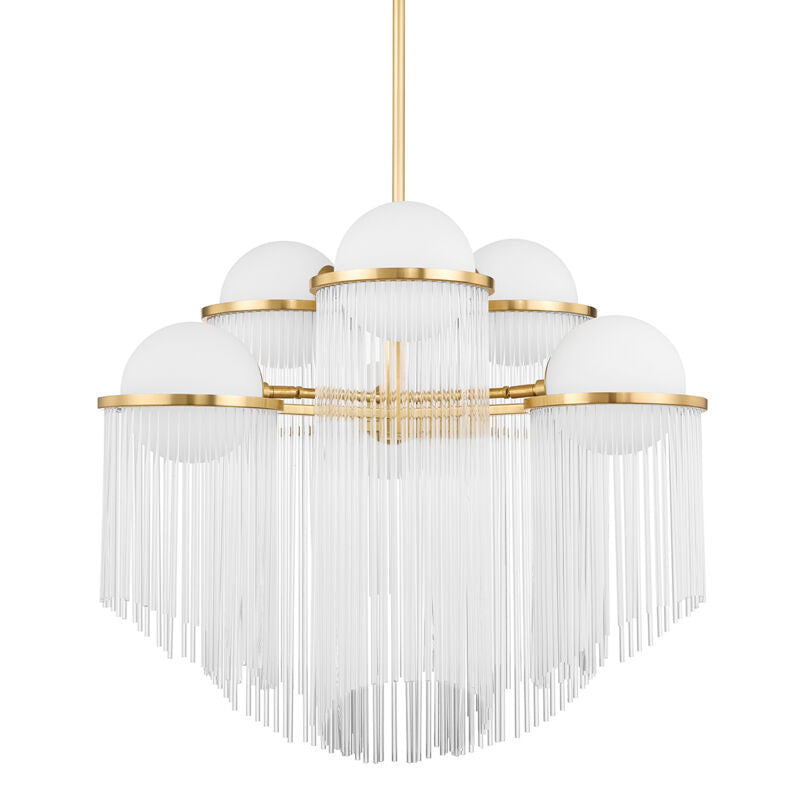 Corbett Lighting Celestial Chandelier in Aged Brass 398-32-AGB