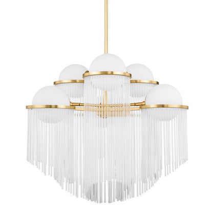 Corbett Lighting Celestial Chandelier in Aged Brass 398-32-AGB