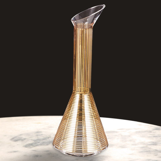 Global Views Gold Stripe Wine Decanter-Cone 6.60499