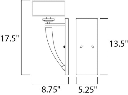 Maxim Metro 1-Light Wall Sconce in Polished Chrome 39828BCWTPC