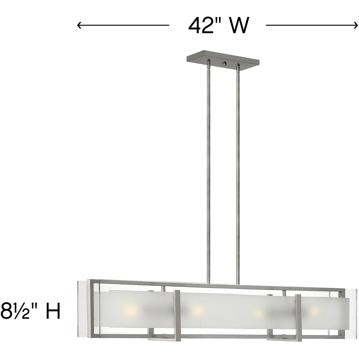 Hinkley Lighting Latitude Four Light Linear Brushed Nickel 3996BN