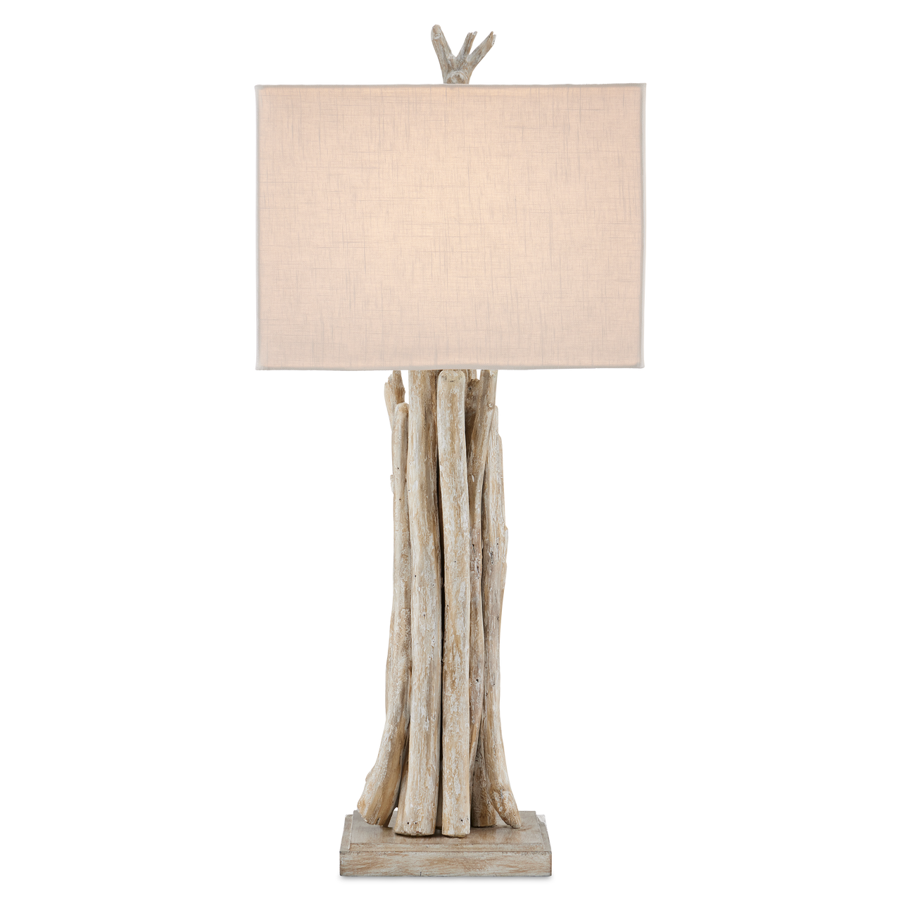 Currey & Co. Driftwood Whitewash Table Lamp 6000-0919