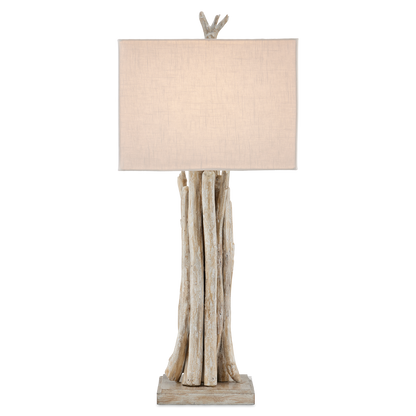 Currey & Co. Driftwood Whitewash Table Lamp 6000-0919