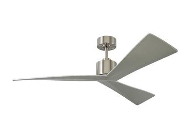 Visual Comfort Fan Adler 52" Ceiling Fan - Brushed Steel, Handheld Remote, 6-speed, Reverse, indoor/outdoor 3ADR52BS