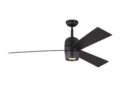 Visual Comfort Fan Alba 60" LED Ceiling Fan - Midnight Black, Handheld Remote, 6-speed, Reverse and Dimmer, indoor 3ALBR60MBKD