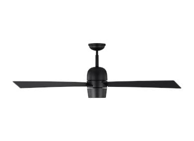 Visual Comfort Fan Alba 60" LED Ceiling Fan - Midnight Black, Handheld Remote, 6-speed, Reverse and Dimmer, indoor 3ALBR60MBKD