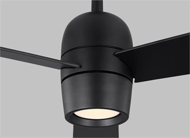 Visual Comfort Fan Alba 60" LED Ceiling Fan - Midnight Black, Handheld Remote, 6-speed, Reverse and Dimmer, indoor 3ALBR60MBKD