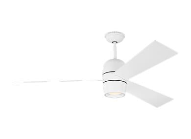 Visual Comfort Fan Alba 60" LED Ceiling Fan - Matte White, Handheld Remote, 6-speed, Reverse and Dimmer, indoor 3ALBR60RZWD