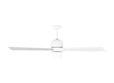 Visual Comfort Fan Alba 60" LED Ceiling Fan - Matte White, Handheld Remote, 6-speed, Reverse and Dimmer, indoor 3ALBR60RZWD