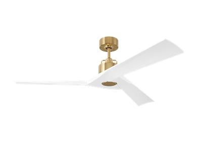 Visual Comfort Fan Alma 52" Ceiling Fan - Burnished Brass, Handheld Remote, 6-speed, Reverse and Dimmer, indoor/outdoor 3ALMSM52BBS