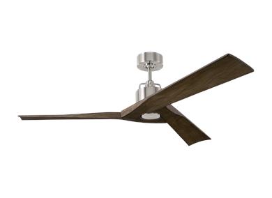 Visual Comfort Fan Alma 52" Ceiling Fan - Brushed Steel, Handheld Remote, 6-speed, Reverse and Dimmer, indoor/outdoor 3ALMSM52BS