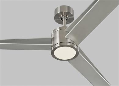 Visual Comfort Fan Armstrong 60" LED Ceiling Fan - Brushed Steel, Handheld Remote, 6-speed, Reverse and Dimmer, indoor/outdoor 3AMR60BSD