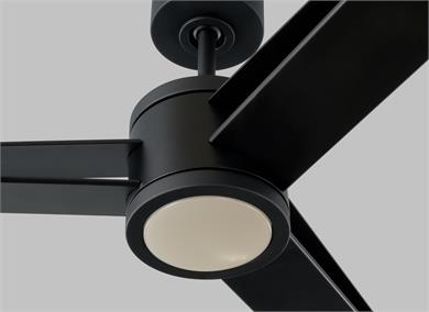 Visual Comfort Fan Armstrong 60" LED Ceiling Fan - Midnight Black, Handheld Remote, 6-speed, Reverse and Dimmer, indoor/outdoor 3AMR60MBKD