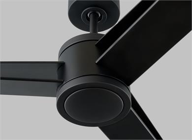 Visual Comfort Fan Armstrong 60" LED Ceiling Fan - Midnight Black, Handheld Remote, 6-speed, Reverse and Dimmer, indoor/outdoor 3AMR60MBKD