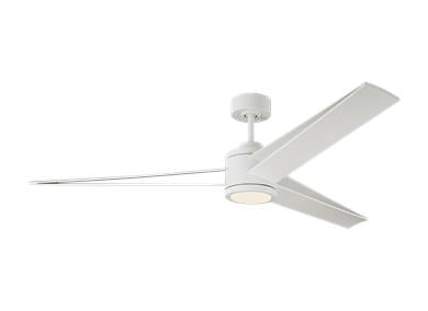 Visual Comfort Fan Armstrong 60" LED Ceiling Fan - Matte White, Handheld Remote, 6-speed, Reverse and Dimmer, indoor/outdoor 3AMR60RZWD