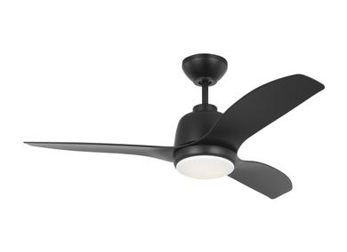 Visual Comfort Fan Avila Coastal 44 LED - Midnight Black - Midnight Black, Handheld Remote, 4-speed, Dimmer and Manual Reverse, indoor/outdoor 3AVLCR44MBKD