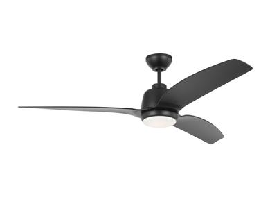 Visual Comfort Fan Avila Coastal 60 LED - Midnight Black - Midnight Black, Handheld Remote, 6-speed, Reverse and Dimmer, indoor/outdoor 3AVLCR60MBKD