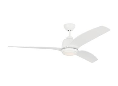 Visual Comfort Fan Avila Coastal 60 LED - Matte White - Matte White, Handheld Remote, 6-speed, Reverse and Dimmer, indoor/outdoor 3AVLCR60RZWD