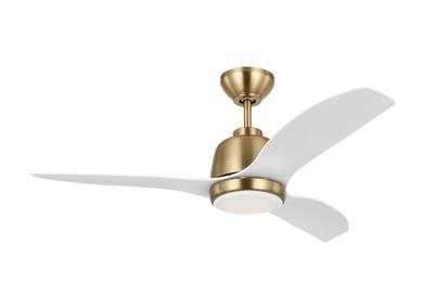 Visual Comfort Fan Avila 44 LED - Satin Brass - Satin Brass, Handheld Remote, 4-speed, Dimmer and Manual Reverse, indoor/outdoor 3AVLR44SBD