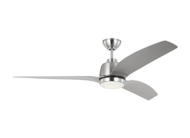 Visual Comfort Fan Avila 60 LED - Brushed Steel - Brushed Steel, Handheld Remote, 6-speed, Reverse and Dimmer, indoor/outdoor 3AVLR60BSD