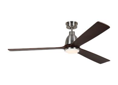 Visual Comfort Fan Bryden 60" LED Ceiling Fan - Brushed Steel, Handheld Remote, 6-speed, Reverse and Dimmer, indoor/outdoor 3BRYSM60BSD