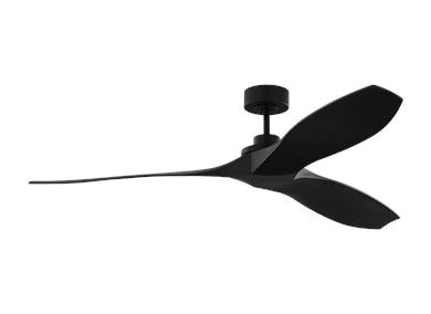 Visual Comfort Fan Collins 60" Ceiling Fan - Midnight Black, Handheld Remote, 6-speed, Reverse, indoor/outdoor 3CLNCSM60MBK