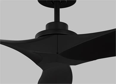 Visual Comfort Fan Collins 60" Ceiling Fan - Midnight Black, Handheld Remote, 6-speed, Reverse, indoor/outdoor 3CLNCSM60MBK