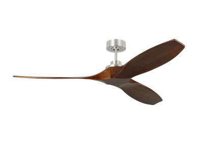 Visual Comfort Fan Collins 60" Ceiling Fan - Brushed Steel, Handheld Remote, 6-speed, Reverse, indoor/outdoor 3CLNSM60BS