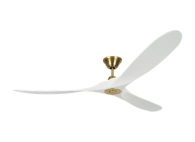 Visual Comfort Fan Maverick 70" Ceiling Fan - Burnished Brass, Handheld Remote, 6-speed, Reverse, indoor/outdoor 3MAVR70RZWBBS