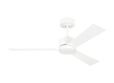 Visual Comfort Fan Rozzen 44" Ceiling Fan - Matte White, Handheld Remote, 6-speed, Reverse and Dimmer, indoor/outdoor 3RZR44RZW