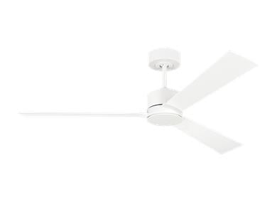 Visual Comfort Fan Rozzen 52" Ceiling Fan - Matte White, Handheld Remote, 6-speed, Reverse and Dimmer, indoor/outdoor 3RZR52RZW