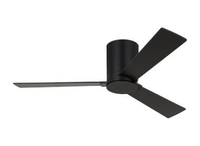 Visual Comfort Fan Rozzen 44" Ceiling Fan - Midnight Black, Handheld Remote, 6-speed, Reverse and Dimmer, indoor/outdoor 3RZHR44MBK